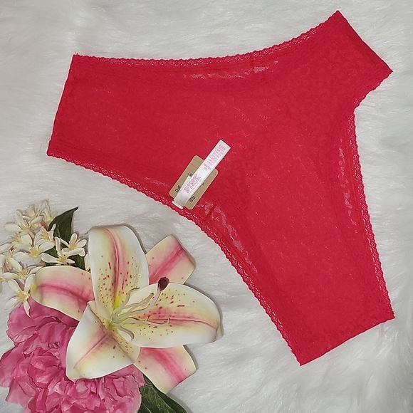 PINK Victoria's Secret Other - PINK Victoria's Secret Womens Large Red Pepper EVERYWHERE LACE CHEEKST
